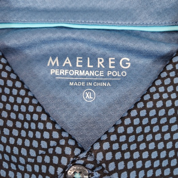 NWT Maelreg Performance Polo Blue Men's XL Moisture Wicking Sun Smart Stretch - Picture 8 of 12